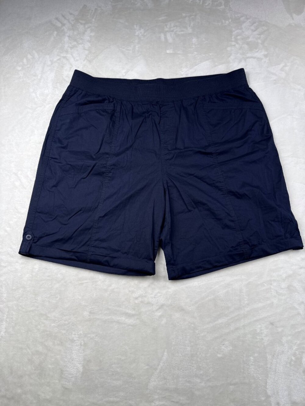 Briggs Womens Navy Elastic Waist Shorts XXL Lightweight Casual Wear